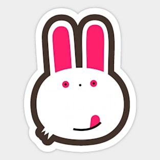 Albino rabbit character close up Sticker